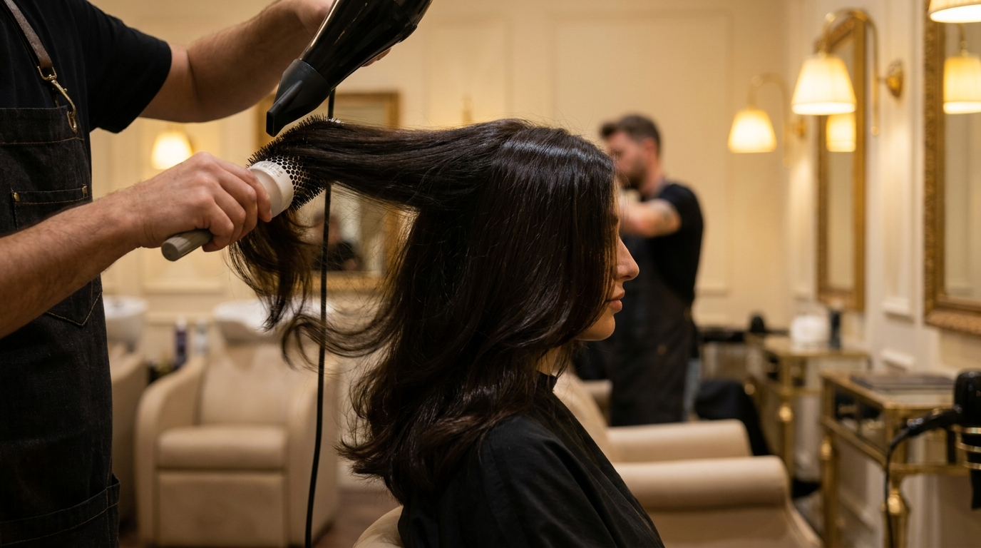 Brushing profesional con cepillo redondo
